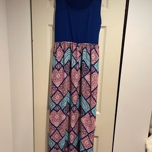 Xhilaration Size:M Blue Long Length Strap Dress.